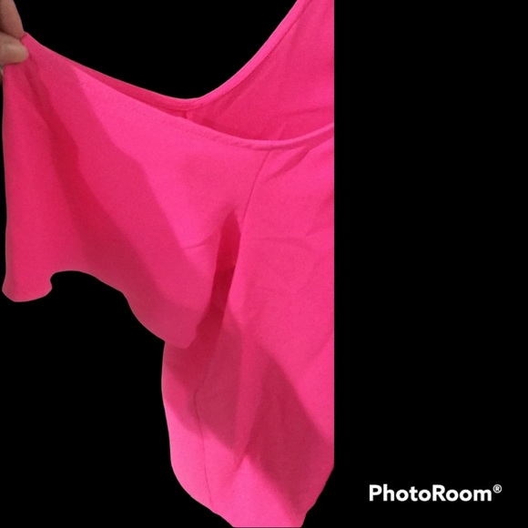 Rachel Roy Curvy April Neon Pink Halter Top - Picture 3 of 9